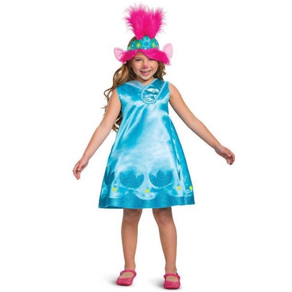 Disguise Other - Trolls World Tour Poppy Deluxe Child Costume - Dress & headpiece with ears.